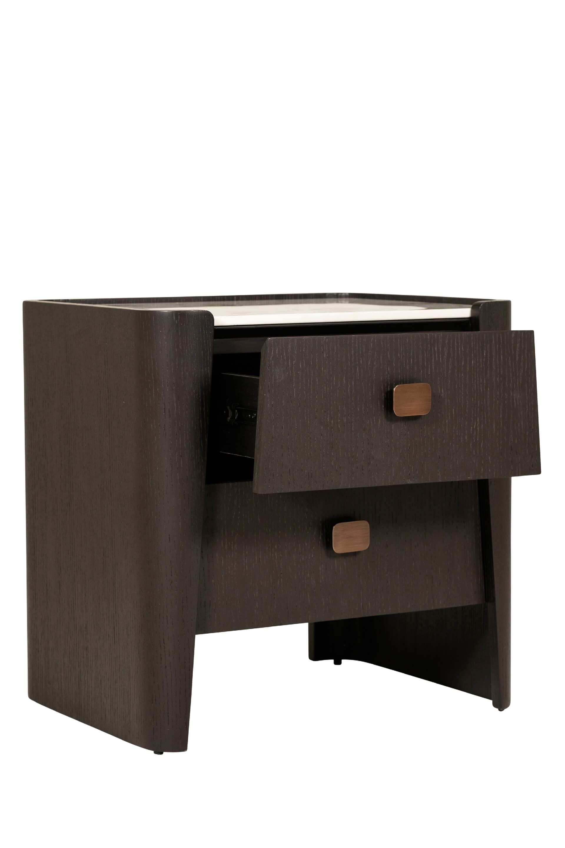 Lindo 2 Drawer Bedside Table Ebony