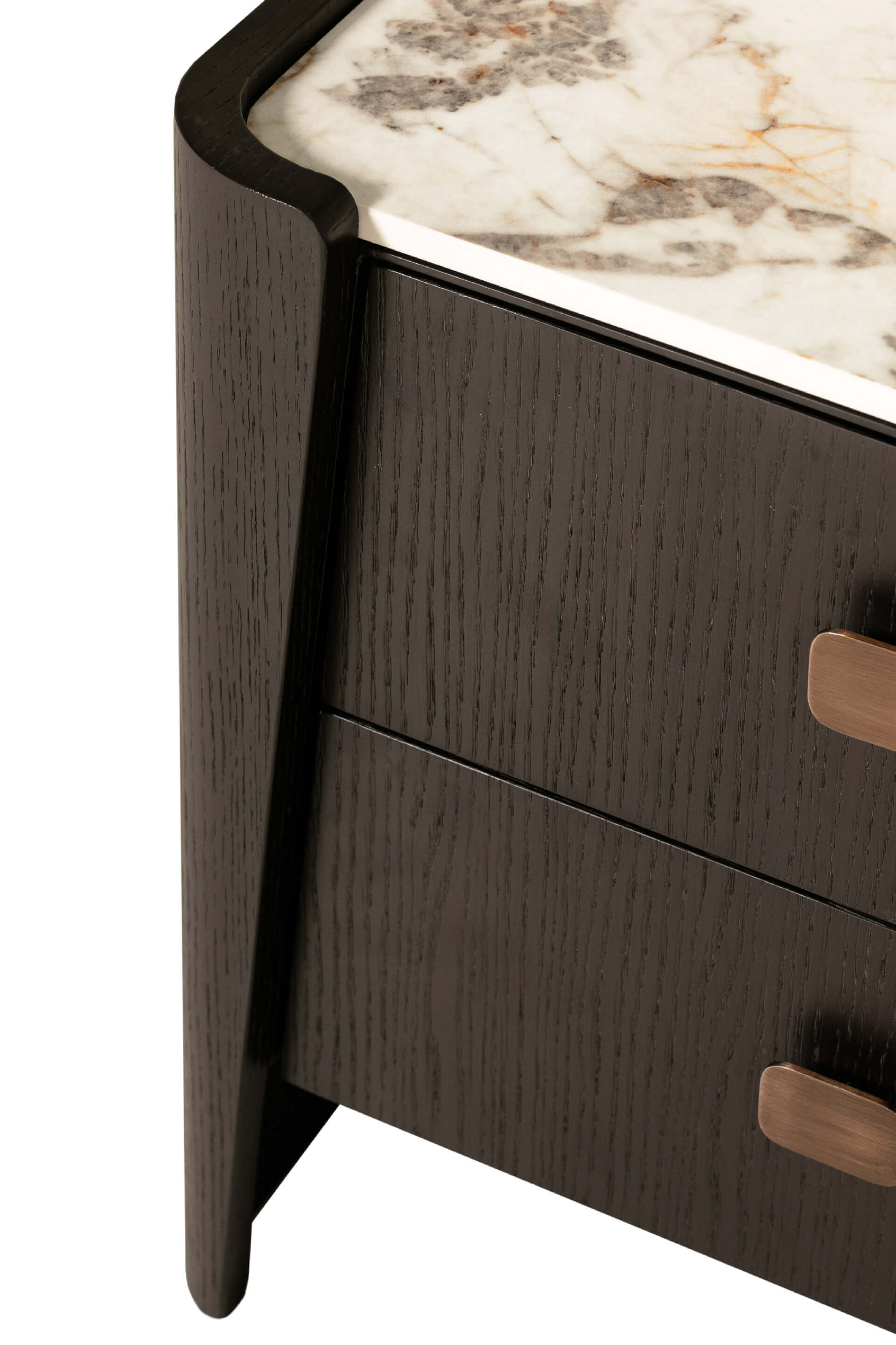 Lindo 2 Drawer Bedside Table Ebony