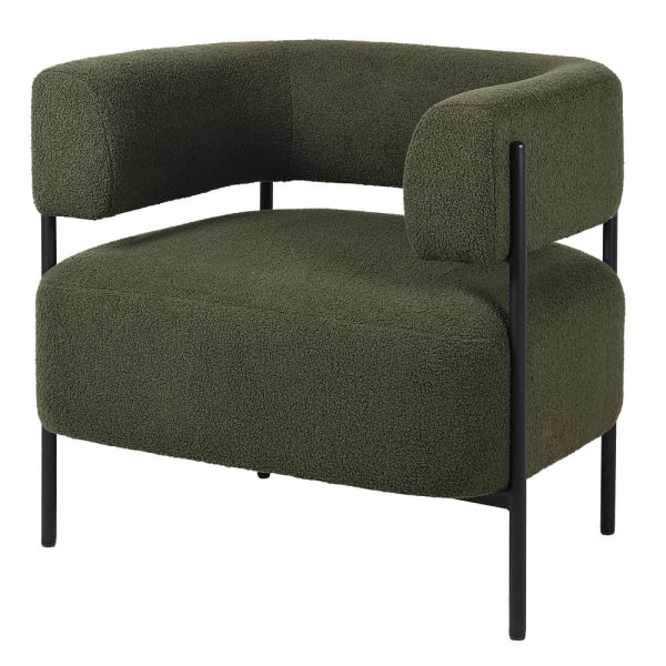 Moss Bouclé Accent Chair